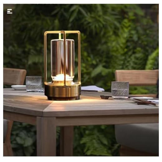 Portable Metal Table Lamp for Indoor/Outdoor ,Rechargeable Cordless LED Lamp, 3-Colour Infinitely Dimming Battery Powered Small Desk Lamp, Restaurant/Bedroom/Bar/Coffee Shop/Camping Light (Gold)