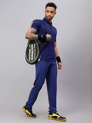 Image of Vector X Solid Men Sports Trousers 100% Polyester with Zipper Pockets(Pack of 1)