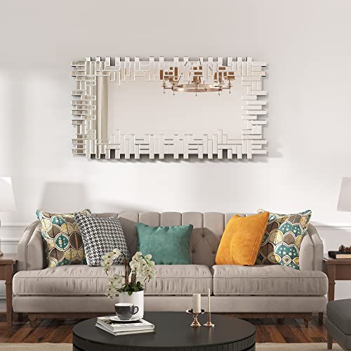 Kohros Art Decorative Wall Mirrors Large Grecian Venetian Mirror For Hotel Home Vanity Sliver Mirror (W 24.8" X H 47.3" Rectangle) #TOP2