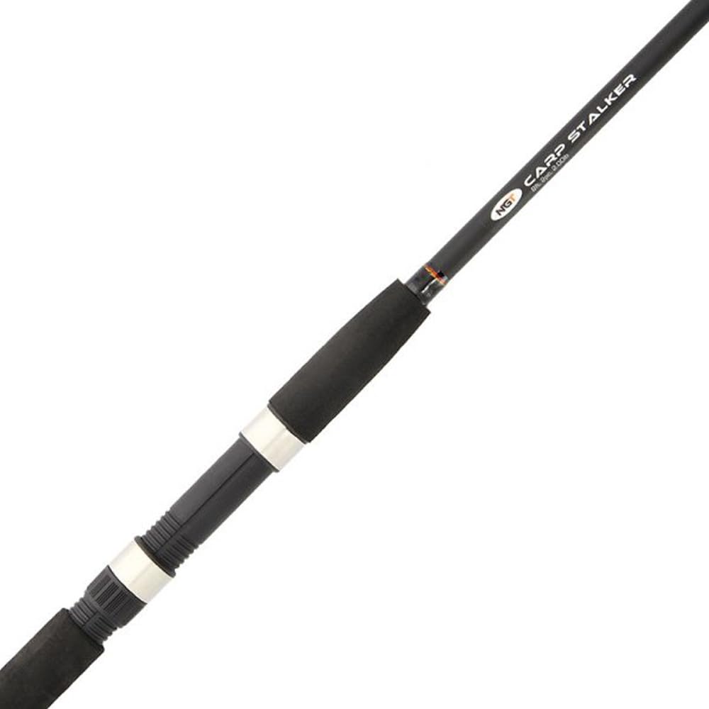 Karpfenrute aus Fiberglas 8ft / 2,40m – 2,00 lbs Carp Stalker Rute – Leichte 2-teilige Steckrute zum Stalken & Uferangeln Transportmaß 1,26 m Mattschwarz