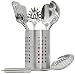 Sorbus Kitchen Utensil 7-Piece Set with Organization Caddy, Stainless Steel Cooking Tool Set - Includes Skimmer, Loup Ladle, Rice Spoon, Turner, Slotted Spatula and Spaghetti Server