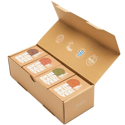 Organic Soap Bar (Set of 8) – Natural Soap Made in Greece | Nuorishing Shea Butter, Olive Oil, Lavander and Sandalwood, Aloe Vera & Cucumber Extract | Jabones Artesanales Naturales