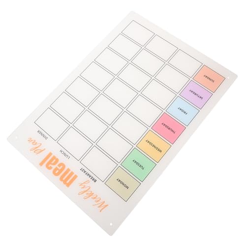 NAMOARLY Aimant Tableau De Notes De Menu Planificateur De Repas Hebdomadaire Tableau De Menu Hebdomadaire Tableau Blanc Magnétique Calendrier Du Planche De Réfrigérateur Acrylique Assiette