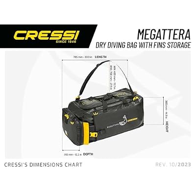 Cressi Waterproof 110 liter Duffel Bag - Adjustable Shoulder Strap - Equipment Protection for Outdoor Activities, Water Sport, Boating, Scuba Diving - Megattera: Designed in Italy by Cressi