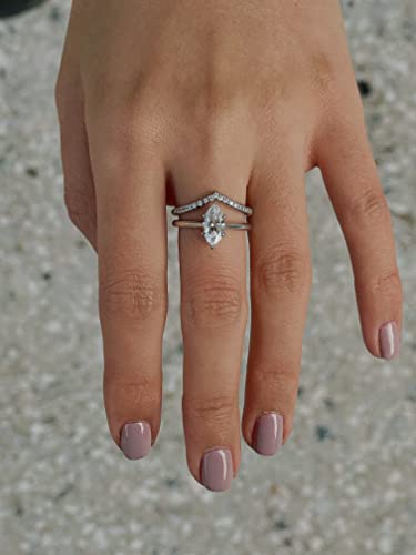 Michooyel S925 1.5Ct Marquise Cut 2In1 Engagement Rings For Women Wedding Bands Ring Bridal Set Sterling Silver Promise Ring For Women #TOP3