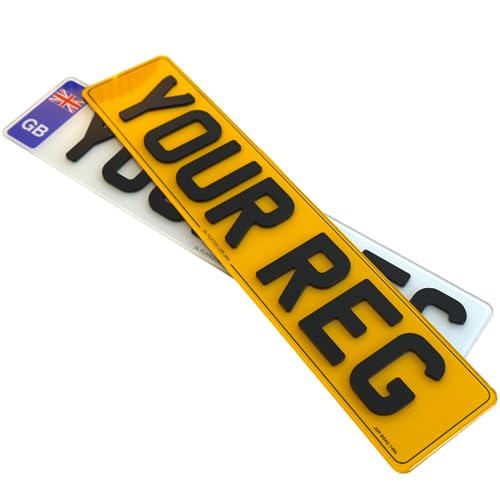 4D Number Plates - Pair Front & Rear - 3mm / 6mm 100% UK MOT Compliant - Customised Road Legal Personalised Registration - 4DN59