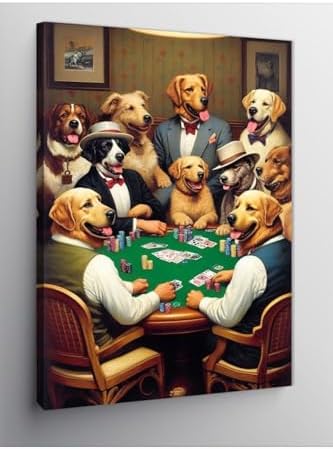 Tablo Mega Kanvas Tablo Kumbarbaz Köpekler 100 X 140 Cnvsdkey-116645-100-140 - Görsel 1