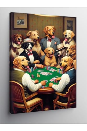 Tablo Mega Kanvas Tablo Kumbarbaz Köpekler 100 X 140 Cnvsdkey-116645-100-140