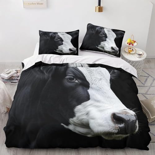 Funda Nordica Cama 180 Buey Ropa de Cama Buey Microfibra Suav Funda Edredon 260x240, Funda Nórdica Buey y 2 Funda de Almohada 50x80 cm, e2814