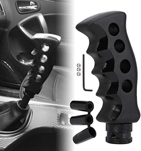 Qiilu Universal Pistol Grip Shift Knob Gear Shift Knob Car Gun Grip Knife Handle Gear Shift Lever Shifter Knob with 3 Adapter 8mm 10mm 12mm