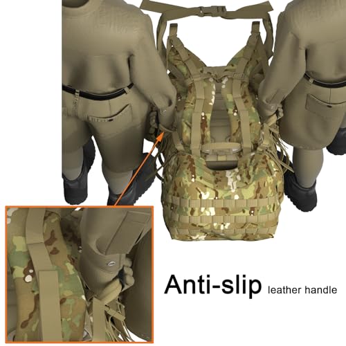 Image of MT Military Army Large Rucksack with Detacheable Assault Backpack Hydration Pack Shoulder Straps and Waist Belt Metal Frame | Detacheable