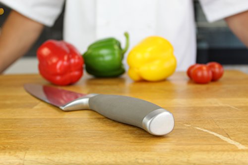 Taylors Eye Witness Syracuse Chefs/Cooks Kitchen Knife - Professional 20cm/8 Inch Cutting Edge, Multi Use. Precision Ground, Razor Sharp, Ultra Fine Blade. Soft Textured Grey Handle, Excellent Grip. - Image 3