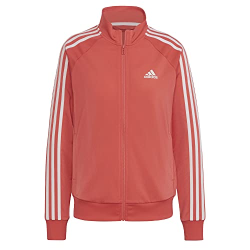 adidas Veste Essentials Tricot Track pour Femme, Semi Turbo/Blanc, M