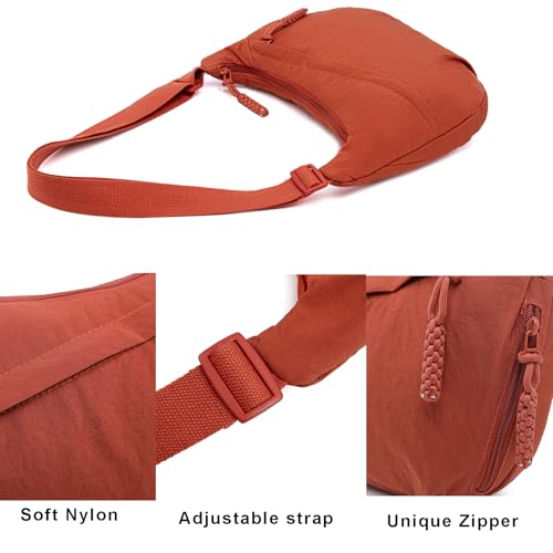 Image of Crescent Crossbody Bags for Women Nylon Travel Luna Hobo Bag Dumpling Purse