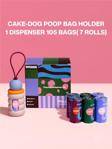 Maogoublue Dog Poop Bags with Dispenser, Leak Proof and Extra Thick Pet Waste Bags for Walking Dog and Cats Litter, 1 Bag Holder and 105 Bags (Caramel) - Thumbnail 6