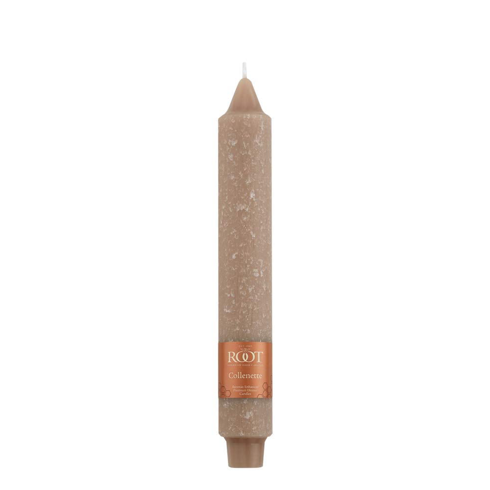 Root Candles - 51945 Unscented Timberline Collenette 9-Inch Dinner Candles, 4-Count, Taupe