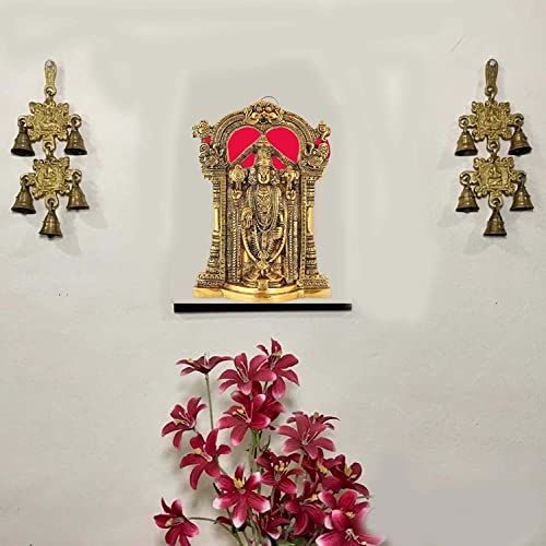 Image of Kalakriti Gold Plated Wall Hanging God Tirupati Balaji Sri Venkateswara Swamy Idol | Spiritual Home Decor| Religious Diwali Gift | Statue for Pooja Living Room Mandir Decoration, 1Pc