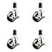 Service Caster Brand 3.5 Inch 316 Stainless Steel Light Duty Swivel Expanding Stem Caster Set of 4 Soft Rubber Caster Wheels and 1-5/8? Stem?800lbs. Total Cpty?Casters with Locking Brakes