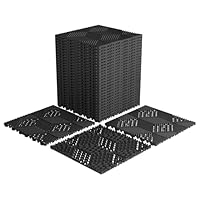 jxgzyy 30 Stück Garagenboden Fliesen, 40x40 cm Klicksystem Ineinandergreifende Garagenboden, 10,000 kg Belastbarkeit Garagen Drainagematte für Garagen, Keller, Schwimmbäder, Schwarz