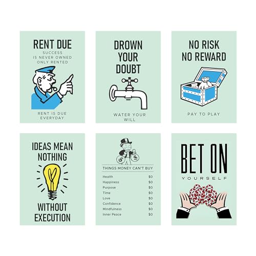 Image of CodersParadise Pack of 6 - Board Game Theme Motivational Wall Posters 8x12 inch (A4 Size) Included Glue dots Wall Decor Posters Wall Art For Bedroom, Living room, Office