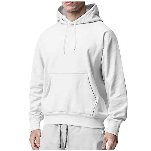 Men's Fall Winter Fashion Hoodies Lightweight Long Sleeve Solid Drawstring Hooded Sweatshirt with Pocket