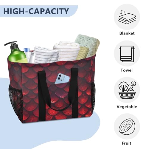 KLL Utility Beach Tote with Handles Foldable Sandproof Car Tote 5