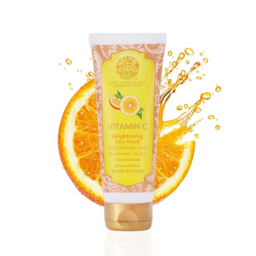 Image of RYLLZ ESSENTIALS Vitamin C Face Wash | With Salicylic Acid, Hyaluronic Acid & Niacinamide | For Glowing Skin, Dark Spots, Oil Control, Open Pores, Uneven & Dull Skin | 100 ml