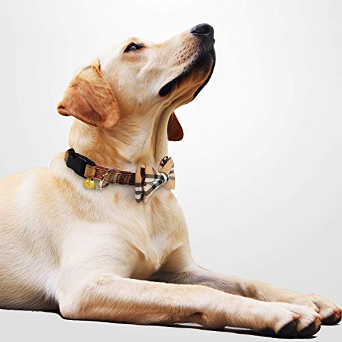 Image of 2 Pack /Set Dog Collars with Bow Tie and Bells, Adjustable Cute Dog Bow Ties Collar for Small /Medium /Large Boys and Girls Pets