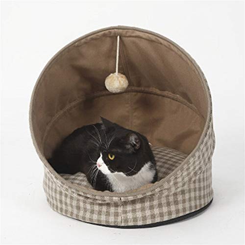 Rcsinway Cama dobrável para animais de estimação com areia para gatos túnel de areia para quatro est