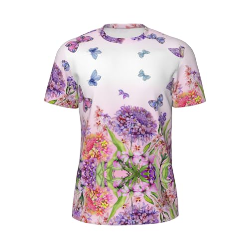 T-shirt anti-humidité running et sport en maille imprimé fleurs vives pour femme
