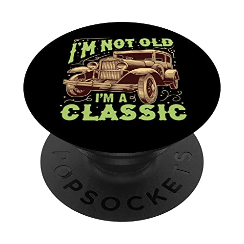 Funny Car Lover Classic Birthday Driving Sign Fan Retired PopSockets PopGrip Intercambiable