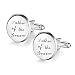 Father of the Groom Glass Gemstone Letters Silver Plated Cufflinks for Men