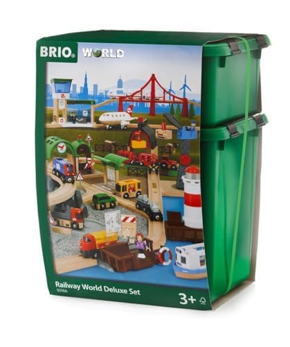 Amazon.com: BRIO World 33766 Deluxe 106-Piece Railway Set with