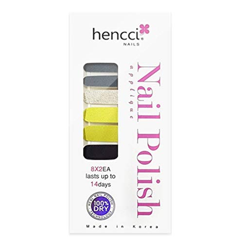 [hencci] Nail Polish Applique Premium Gel Nail Strip : Mix Glitter (Grey)
