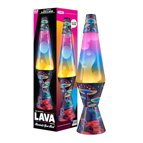 Image of Lava The Original Lamp - 14.5 inch Trippy Shrooms - Classic Liquid Motion Lamp - Tri-Colored Globe and Black Base - Item #2361 (Amazon Exclusive)