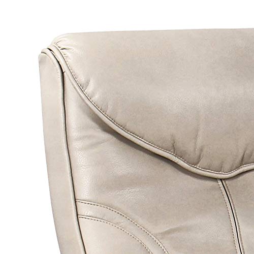 Benchmaster Newport Taupe Swivel Faux Leather Recliner Chair with Ottoman Footrest Modern Armchair Ergonomic Manual Reclining Adjustable Upholstered for Bedroom Living Room Reading Home Relax - Image 4