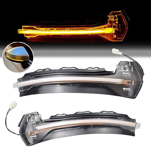 Hacreyatu Dynamic Sequential LED Side Mirror Turn Signal Light Indicator Blinker For Audi A3 8V S3 RS3 2013-2020 (transparent-Yellow)