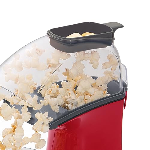 Image of Presto 04863 Poplite Hot Air Popcorn Popper - Built-In Measuring Cup + Melts Butter, Easy to Clean, Built-In Cord Wrap, 18 Cups, Red