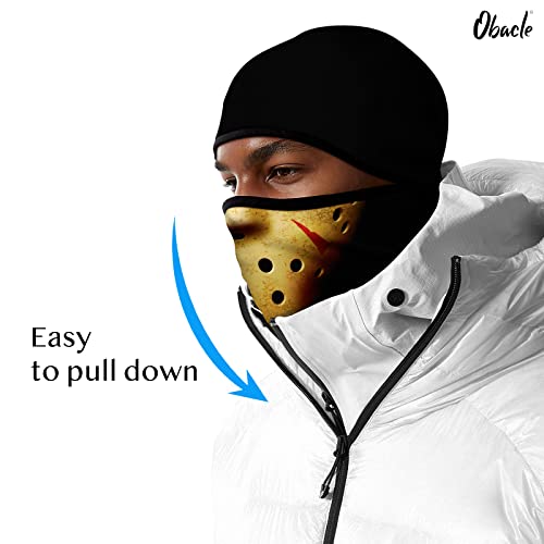 Obacle Balaclava Face Mask Men Women For Winter Cold Weather Ski Hunting (Skull Hole Face Yellow) #TOP3