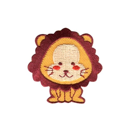 Lion Animal - Ecusson Thermocollant Patches Appliques, Taille: 4,4 x 4,5 cm