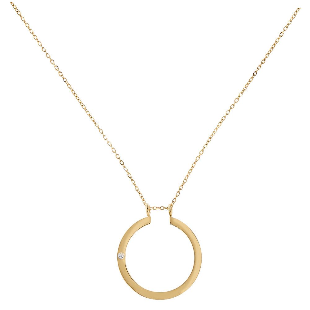 Collana per Donna 41.4cm In Acciaio Inossidabile Collane Matrimonio Fidanzamento Anello Pendente Collana Personalizzata Ciondolo Vintage per Donna Donna Moglie Oro