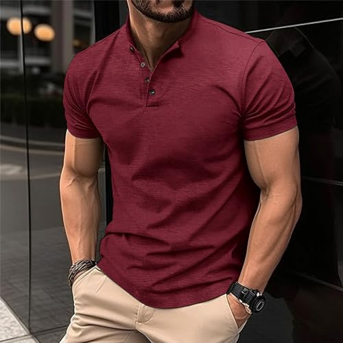 Image of Men's Fashion Henley Neck Half Sleeve T-Shirts