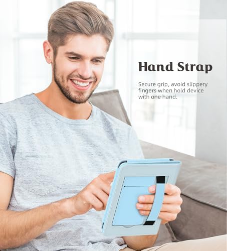 Image of MoKo Case for 6 inch All-New Kindle(11th Generation 2024 /2022 Release), Lightweight PU Leather Cover Stand Shell with Hand Strap Auto Wake /Sleep for Kindle 2024 11th Gen e-Reader, Sky Blue