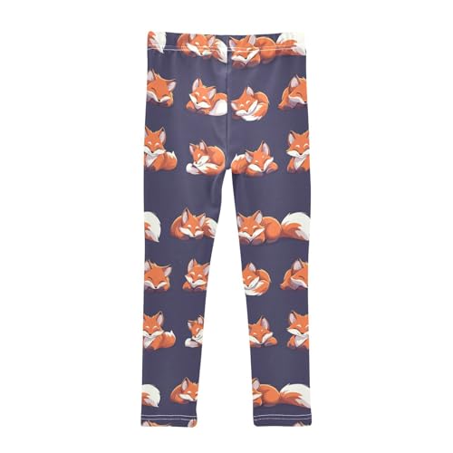 ZZKKO Girls Leggings Cartoon Foxes Toddler Girls Clothes Leggings for Girls Toddler Girls Leggings 3-4T2