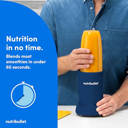 Image of nutribullet Pro Personal Blender, Shakes, Smoothies, Food Prep, and Frozen Blending, 32 Ounce Cup, 24 Ounce Cup, Flip-top Travel Lid, 900 Watt, Matte Indigo, NB9-0901IND