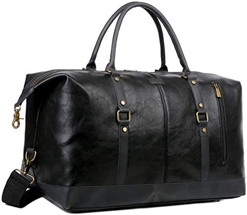 BAOSHA Faux Leather Travel Duffel Tote Bag Overnight...