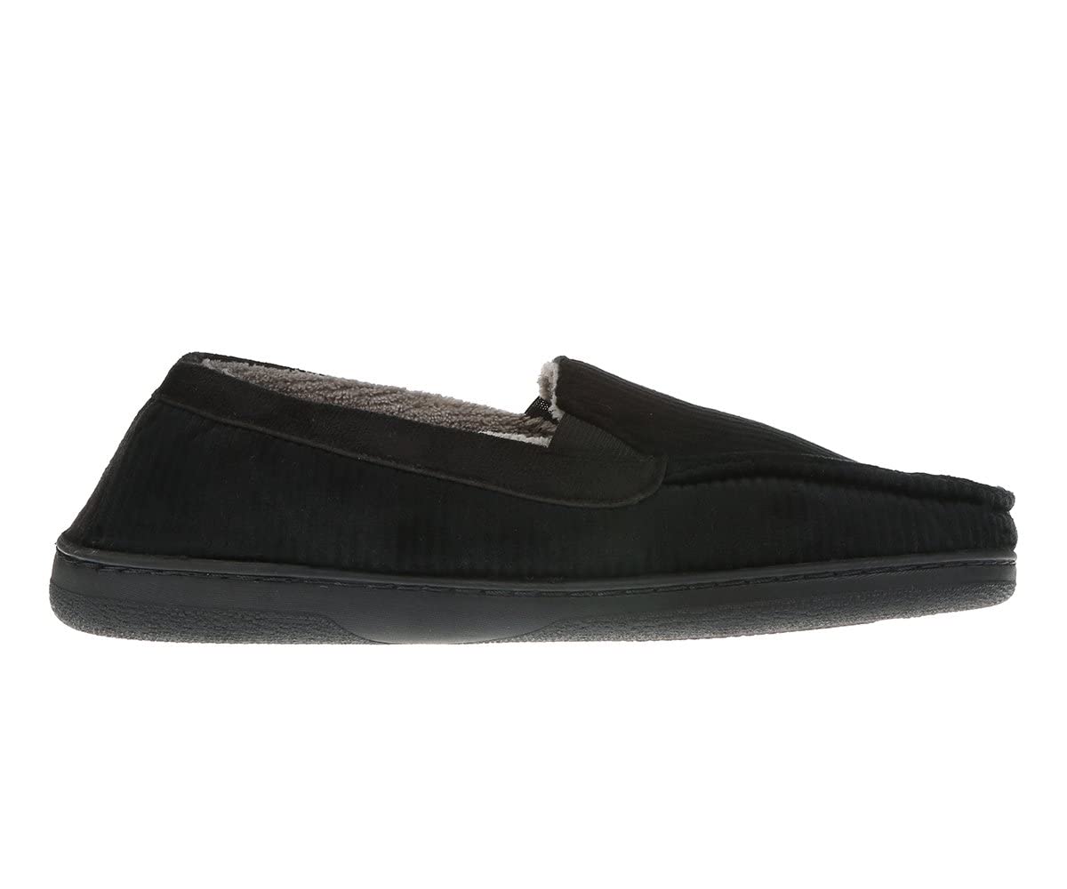 Men's Corduroy Moccasin Memory Foam Slippers, Indoor, and Outdoor Men's Slippers - Easy Cloud Slides