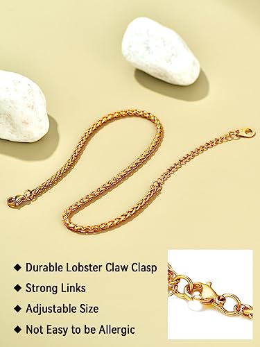 Image of FaithHeart Waterproof Ankle Bracelets for Women, 1 /2 /3Pcs Non Tarnish Stainless Steel Layered Anklet Set Paperclip Figaro Cuban Link Chain Dainty Summer Beach Jewelry Gift Adjustable Size