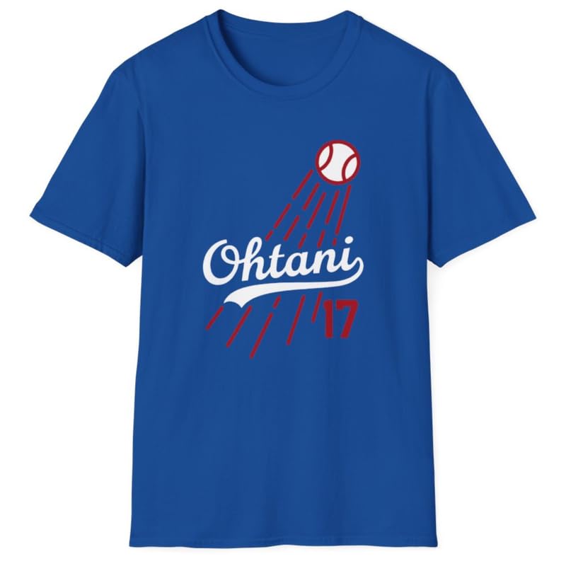 Shohei Ohtani T-Shirt for Men - Los Angeles Baseball Shirt for Fans (Royal Small)