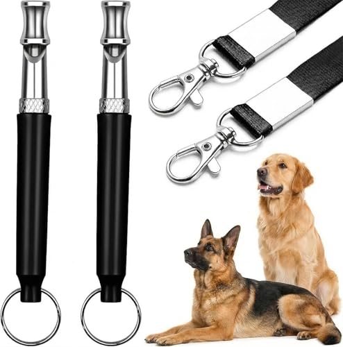 Reddeda Dog Whistle - Stop Barking Neighbors Dog, Ultra-Wide Frequency Ultrasonic Silent Dog Whistle for Dog, 2 Pack Professional Recall Dog Training Whistles